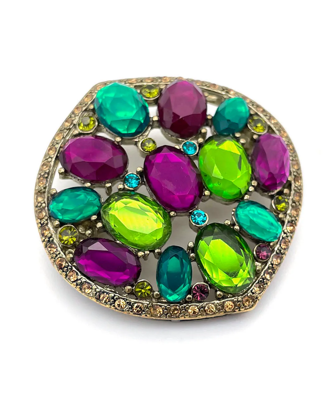 【USA輸入】ヴィンテージ MONET パープル グリーン ビジュー ブローチ/Vintage MONET Purple Green Bijou Brooch