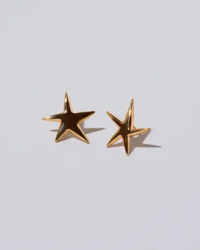 Verve Five Point Star Stud Earrings - Large