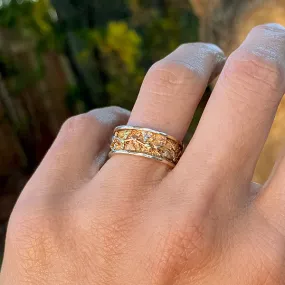 Victorian Tri Gold Wedding Band, Size 6.5