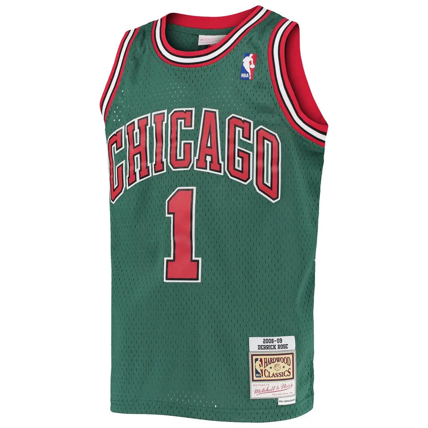 Youth Chicago Bulls Derrick Rose Mitchell & Ness Dark Green Hardwood Classics Swingman Jersey