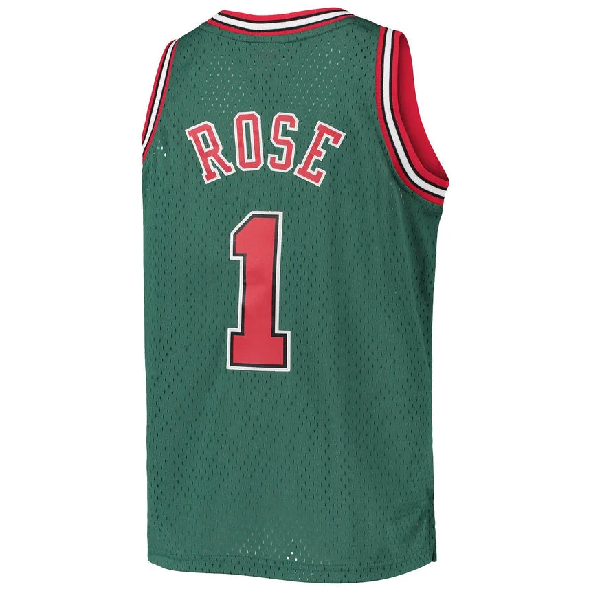 Youth Chicago Bulls Derrick Rose Mitchell & Ness Dark Green Hardwood Classics Swingman Jersey